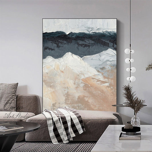 Large Abstract Seascape Acrylic Painting on Canvas, Original Beach Canvas Wall Art, Modern Ocean Painting for Living Room, Bedroom Décor