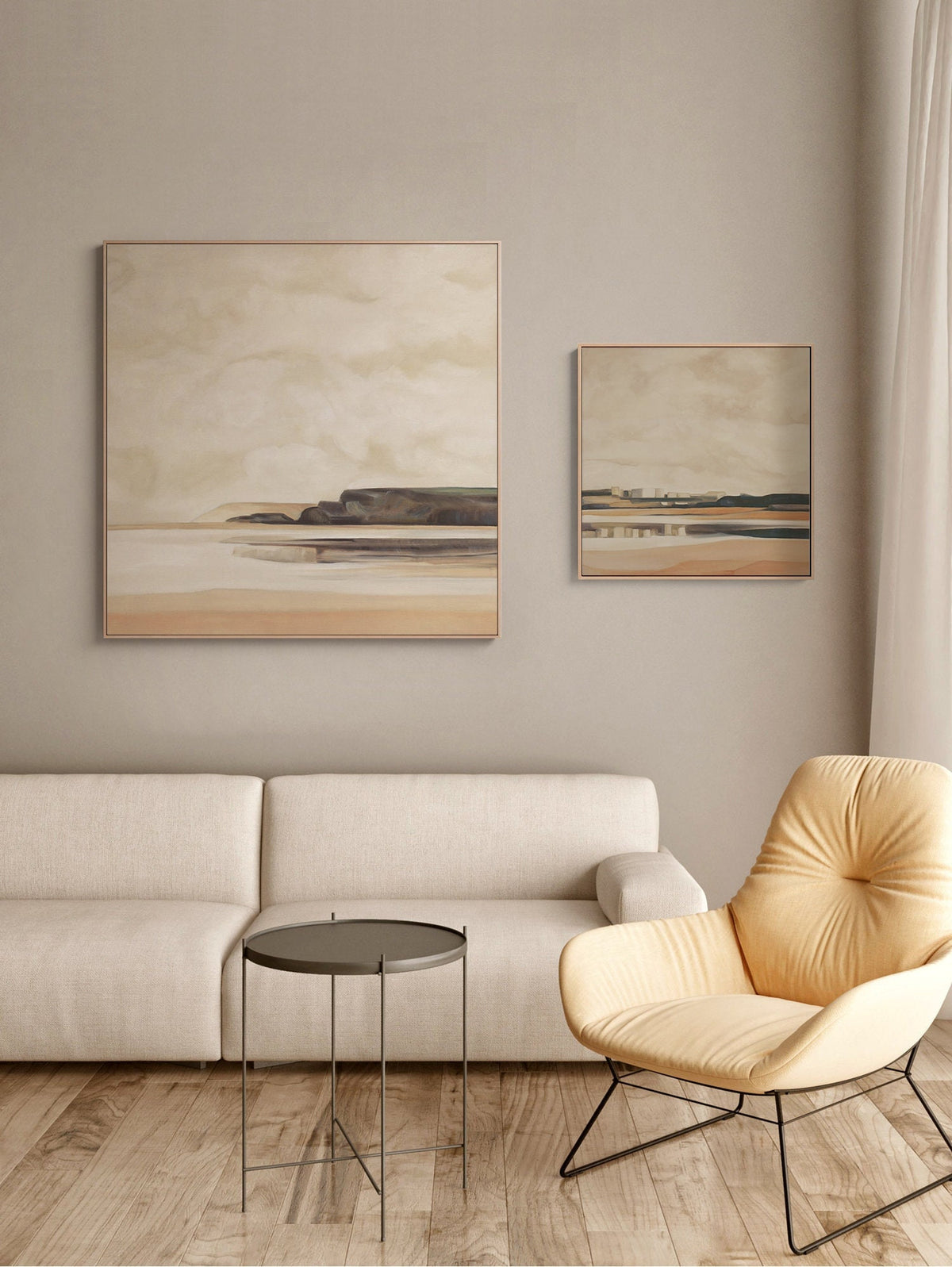 Abstract Seascape Oil Painting on Canvas, Large Original Beach Canvas Art, Modern Hand-painted Landscape Painting for Living Room,Home Décor