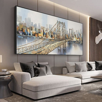 City Architecture Wall Art – Abstract Skyline Painting