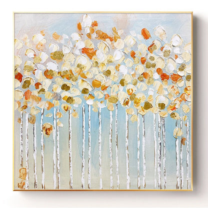 Large Abstract Tree Canvas Wall Art, Original Forest Oil Painting on Canvas, Modern Minimalist Trees Painting for Living Room, Bedroom Décor
