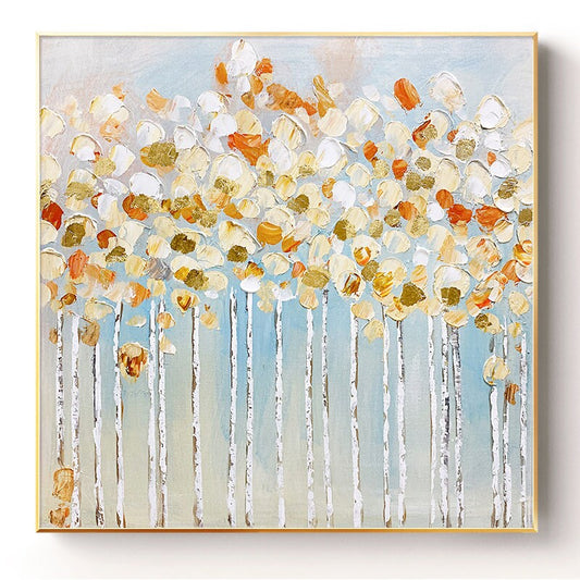 Large Abstract Tree Canvas Wall Art, Original Forest Oil Painting on Canvas, Modern Minimalist Trees Painting for Living Room, Bedroom Décor