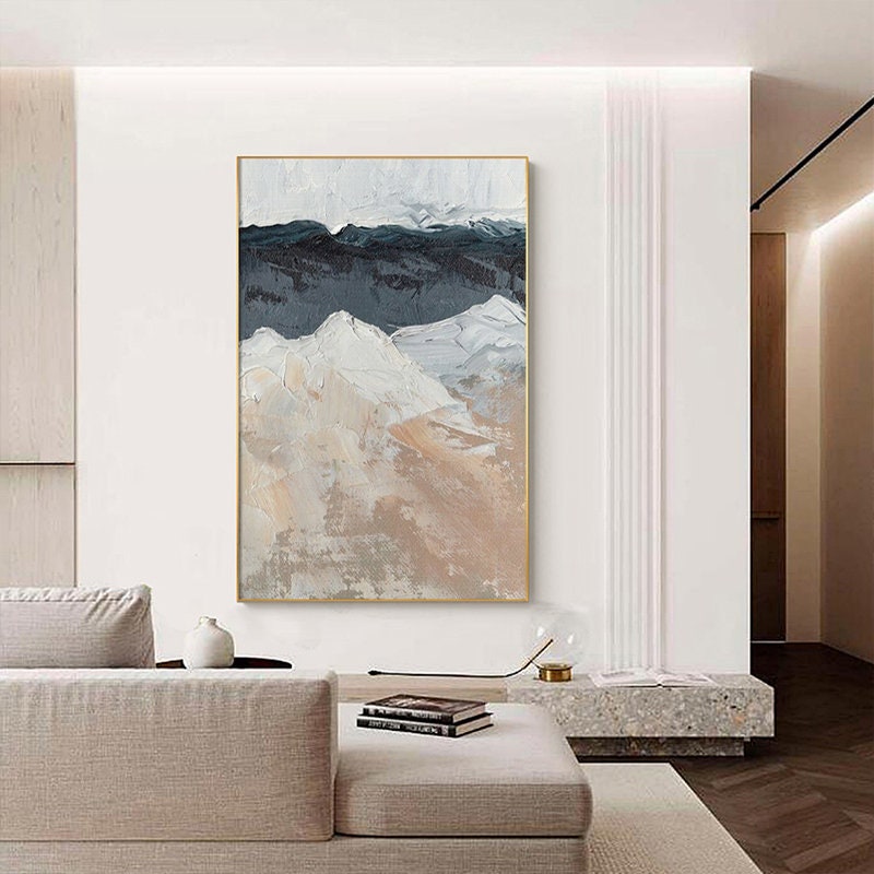 Large Abstract Seascape Acrylic Painting on Canvas, Original Beach Canvas Wall Art, Modern Ocean Painting for Living Room, Bedroom Décor