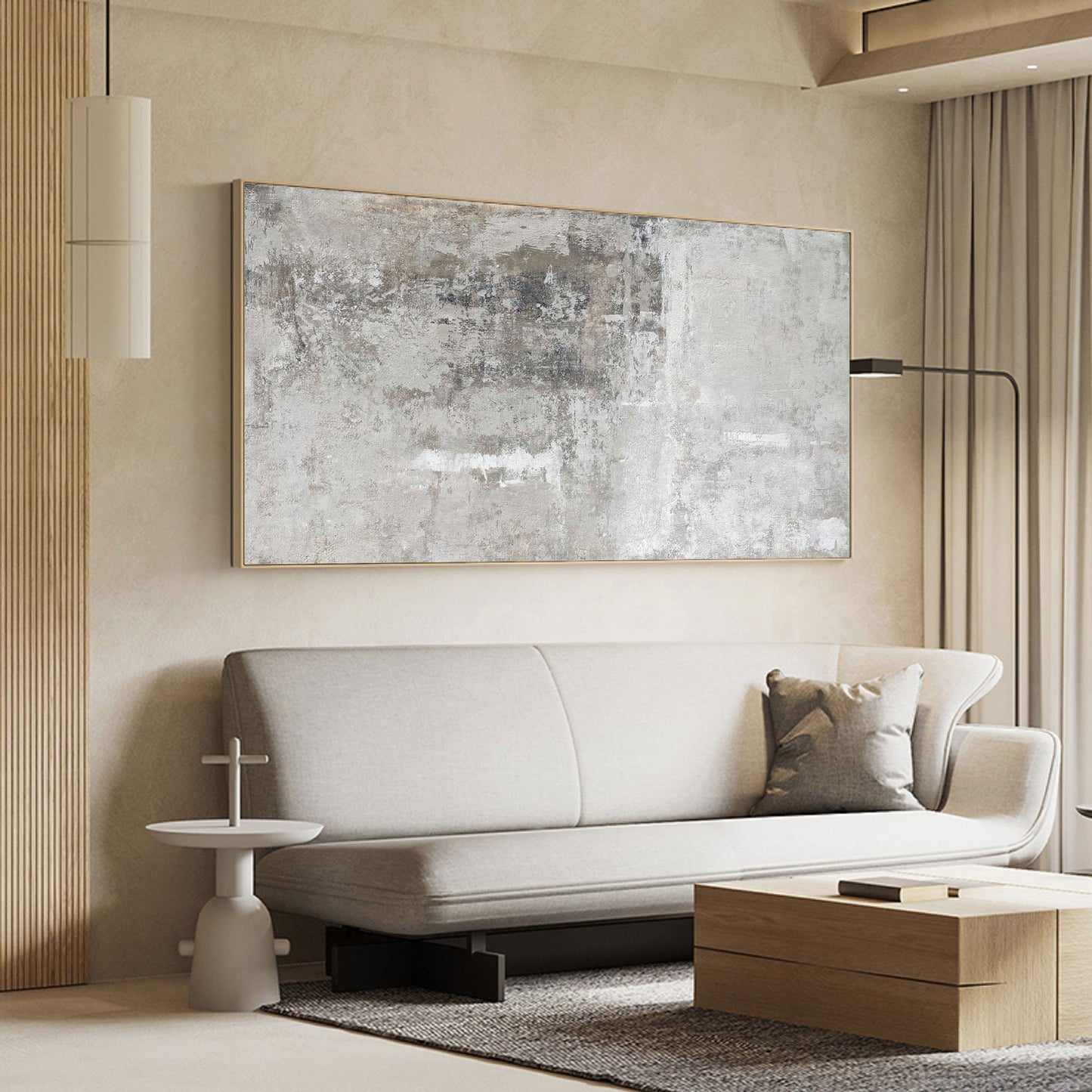 Beige and grey Abstract art grey and White abstract art Beige Wall Art Beige – Abstract Painting