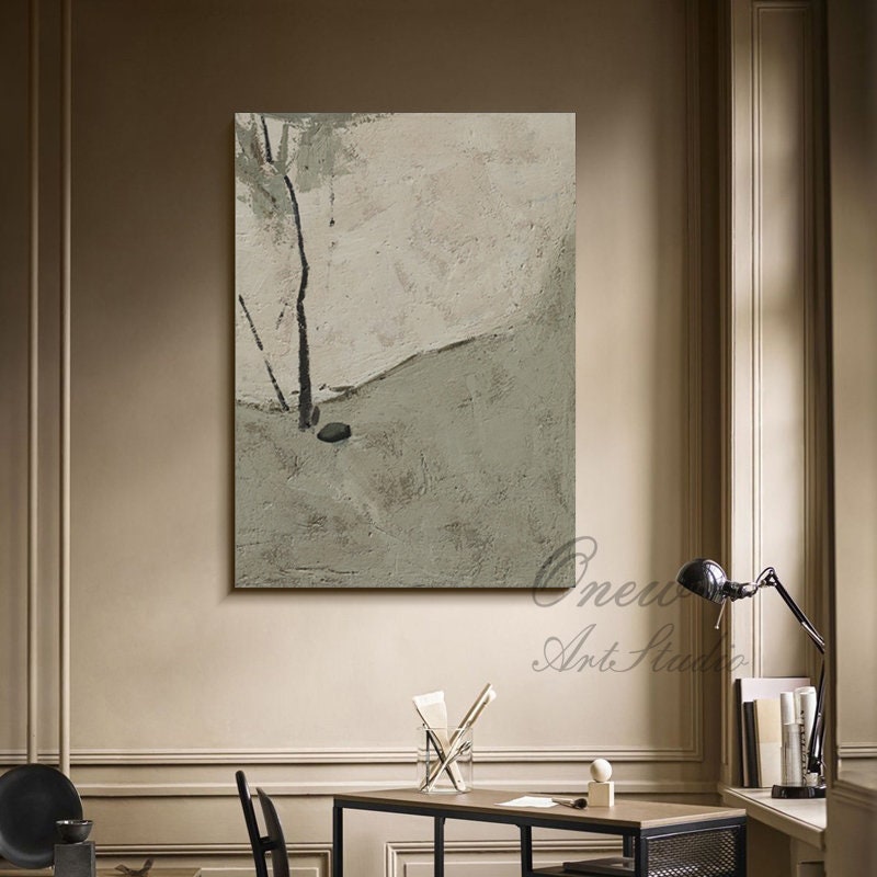 Large Abstract Oil Painting on Canvas, Original Landscape Canvas Wall Art, Modern Minimalist Wall Art for Living Room, Bedroom Decor