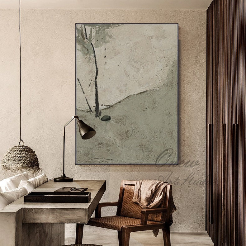 Large Abstract Oil Painting on Canvas, Original Landscape Canvas Wall Art, Modern Minimalist Wall Art for Living Room, Bedroom Decor