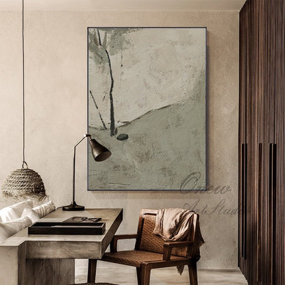 Large Abstract Oil Painting on Canvas, Original Landscape Canvas Wall Art, Modern Minimalist Wall Art for Living Room, Bedroom Decor