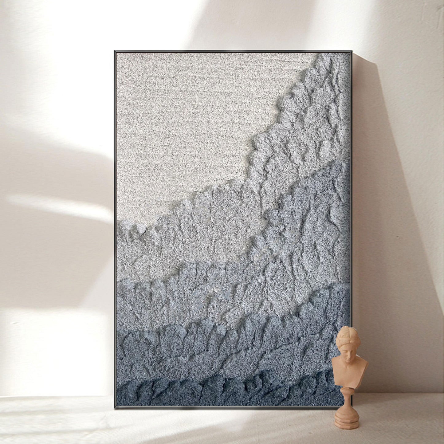 Blue Textured Abstract Painting – Modern Canvas Wall Art