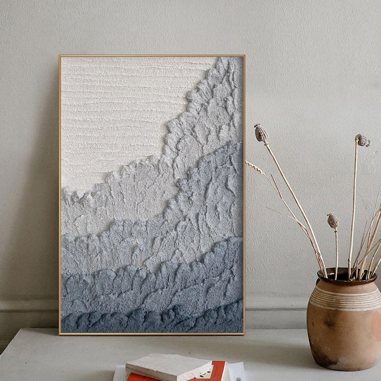 Blue Textured Abstract Painting – Modern Canvas Wall Art