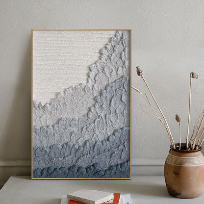 Blue Textured Abstract Painting – Modern Canvas Wall Art