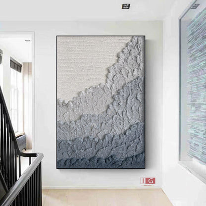Blue Textured Abstract Painting – Modern Canvas Wall Art