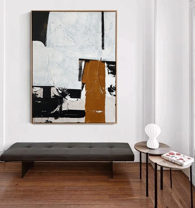 Extra Large Abstract Oil Painting on Canvas, Original Minimalist Canvas Wall Art, Modern Textured Wall Art for Living Room, Bedroom Décor