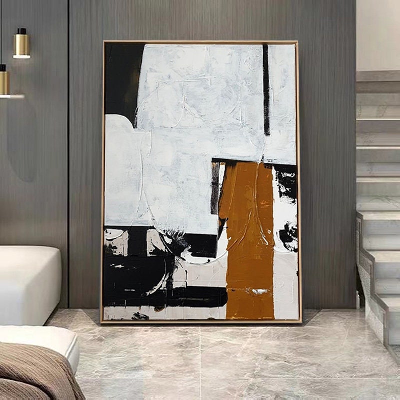 Extra Large Abstract Oil Painting on Canvas, Original Minimalist Canvas Wall Art, Modern Textured Wall Art for Living Room, Bedroom Décor