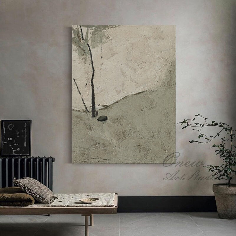 Large Abstract Oil Painting on Canvas, Original Landscape Canvas Wall Art, Modern Minimalist Wall Art for Living Room, Bedroom Decor