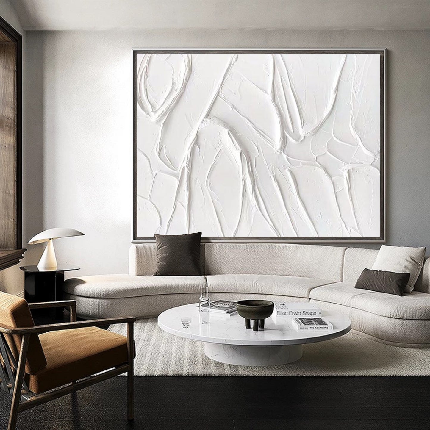 white plaster art plaster art on canvas white minimalist painting white – Abstract Painting