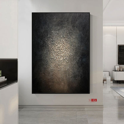 Black and gold abstract art Large Black Abstract Painting Black and gold Wall