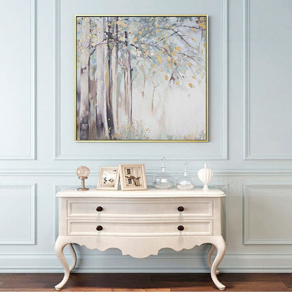 Large Abstract Tree Canvas Wall Art, Hand-painted Landscape Oil Painting on Canvas, Modern Forest Wall Art for Living Room, Bedroom décor