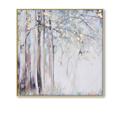 Large Abstract Tree Canvas Wall Art, Hand-painted Landscape Oil Painting on Canvas, Modern Forest Wall Art for Living Room, Bedroom décor