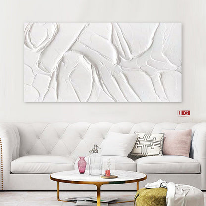 white plaster art plaster art on canvas white minimalist painting white – Abstract Painting