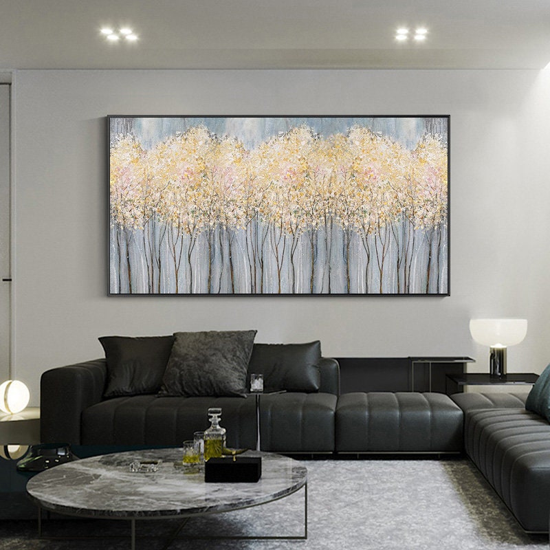 Abstract Floral Oil Painting, Large Blooming Flowers Canvas Art – Pink and White Floral Wall Art | Abstract Hand-Painted Oil 