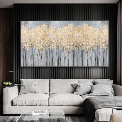 Large Blooming Flowers Oil Painting – Abstract Floral Wall Art