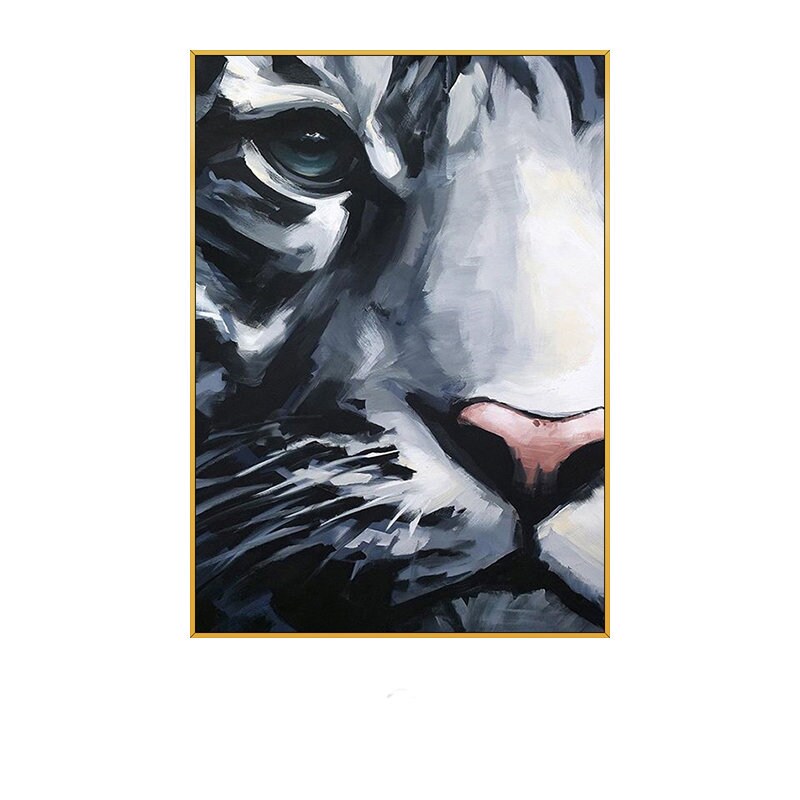 Original Tiger Oil Painting on Canvas, Large Abstract Tiger Canvas Wall Art, Modern Animal Painting for Living Room, Bedroom Décor
