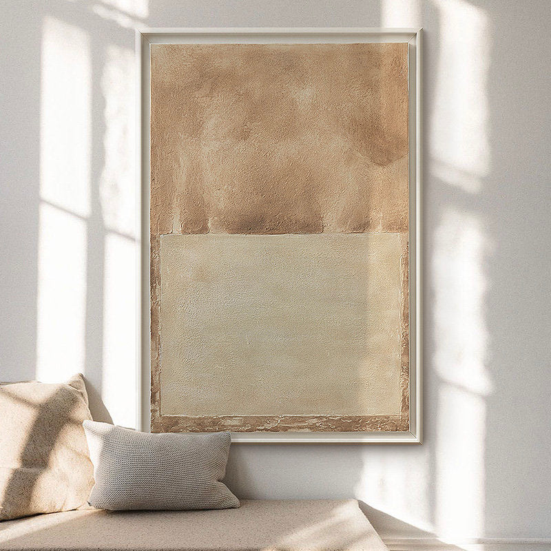 Large Abstract Oil Painting on Canvas, Original Brown and Beige Canvas Wall Art, Modern Minimalist Wall Art for Living Room, Bedroom Décor