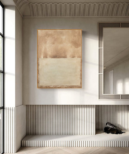 Large Abstract Oil Painting on Canvas, Original Brown and Beige Canvas Wall Art, Modern Minimalist Wall Art for Living Room, Bedroom Décor