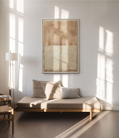 Large Abstract Oil Painting on Canvas, Original Brown and Beige Canvas Wall Art, Modern Minimalist Wall Art for Living Room, Bedroom Décor