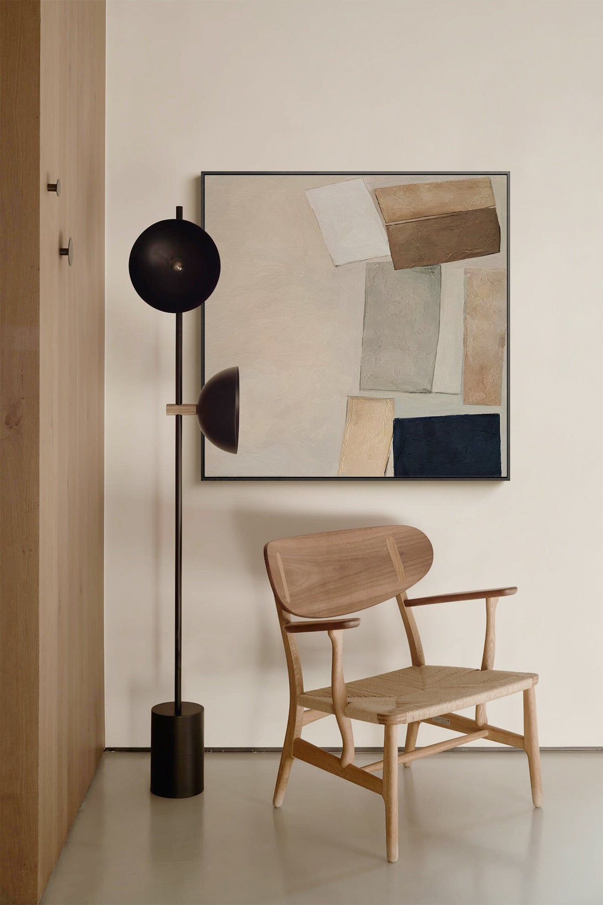 Large Abstract Canvas Wall Art, Original Geometric Acrylic Painting on Canvas, Modern Minimalist Oil Painting for Living Room, Bedroom Decor