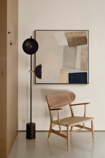 Large Abstract Canvas Wall Art, Original Geometric Acrylic Painting on Canvas, Modern Minimalist Oil Painting for Living Room, Bedroom Decor