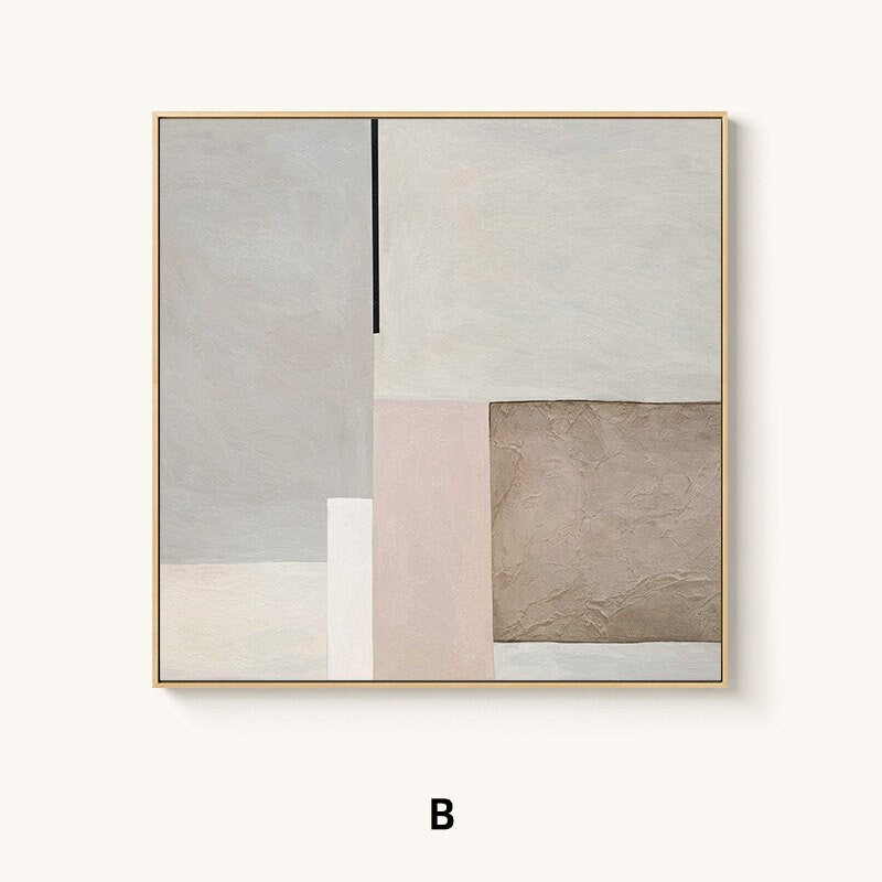 Large Abstract Canvas Wall Art, Original Geometric Acrylic Painting on Canvas, Modern Minimalist Oil Painting for Living Room, Bedroom Decor