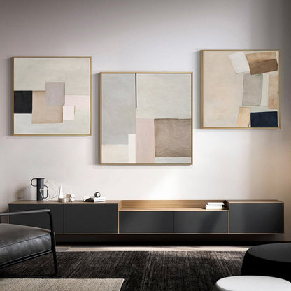 Large Abstract Canvas Wall Art, Original Geometric Acrylic Painting on Canvas, Modern Minimalist Oil Painting for Living Room, Bedroom Decor