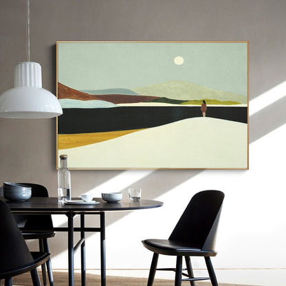 Large Abstract Landscape Oil Painting on Canvas, Hand-painted Landscape Canvas Wall Art,modern Minimalist Nature Art for Living Room Bedroom
