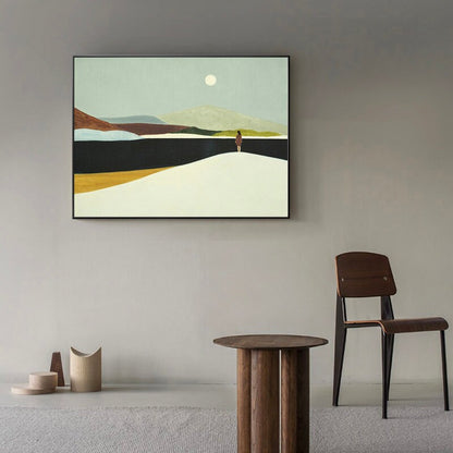 Large Abstract Landscape Oil Painting on Canvas, Hand-painted Landscape Canvas Wall Art,modern Minimalist Nature Art for Living Room Bedroom