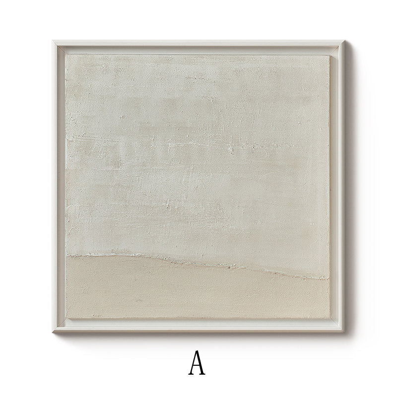 Large Abstract Canvas Wall Art, Original Oil Painting on Canvas, Modern Grey and Beige Minimalist Wall Art for Living Room, Bedroom Decor