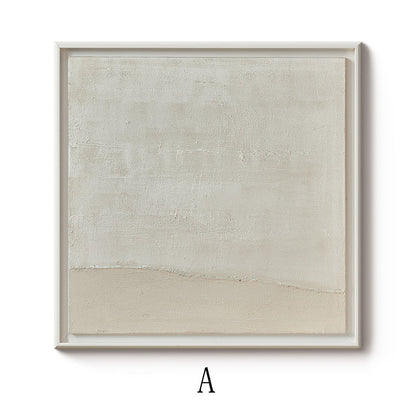 Large Abstract Canvas Wall Art, Original Oil Painting on Canvas, Modern Grey and Beige Minimalist Wall Art for Living Room, Bedroom Decor