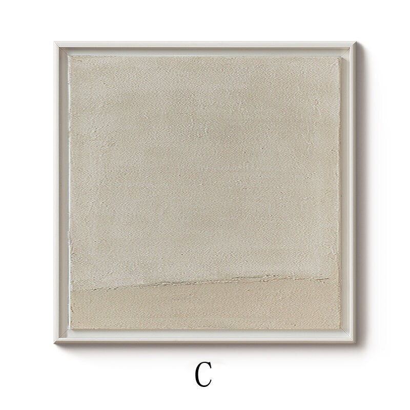 Large Abstract Canvas Wall Art, Original Oil Painting on Canvas, Modern Grey and Beige Minimalist Wall Art for Living Room, Bedroom Decor