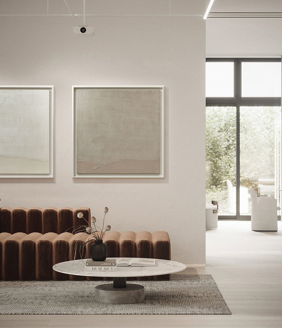 Large Abstract Canvas Wall Art, Original Oil Painting on Canvas, Modern Grey and Beige Minimalist Wall Art for Living Room, Bedroom Decor