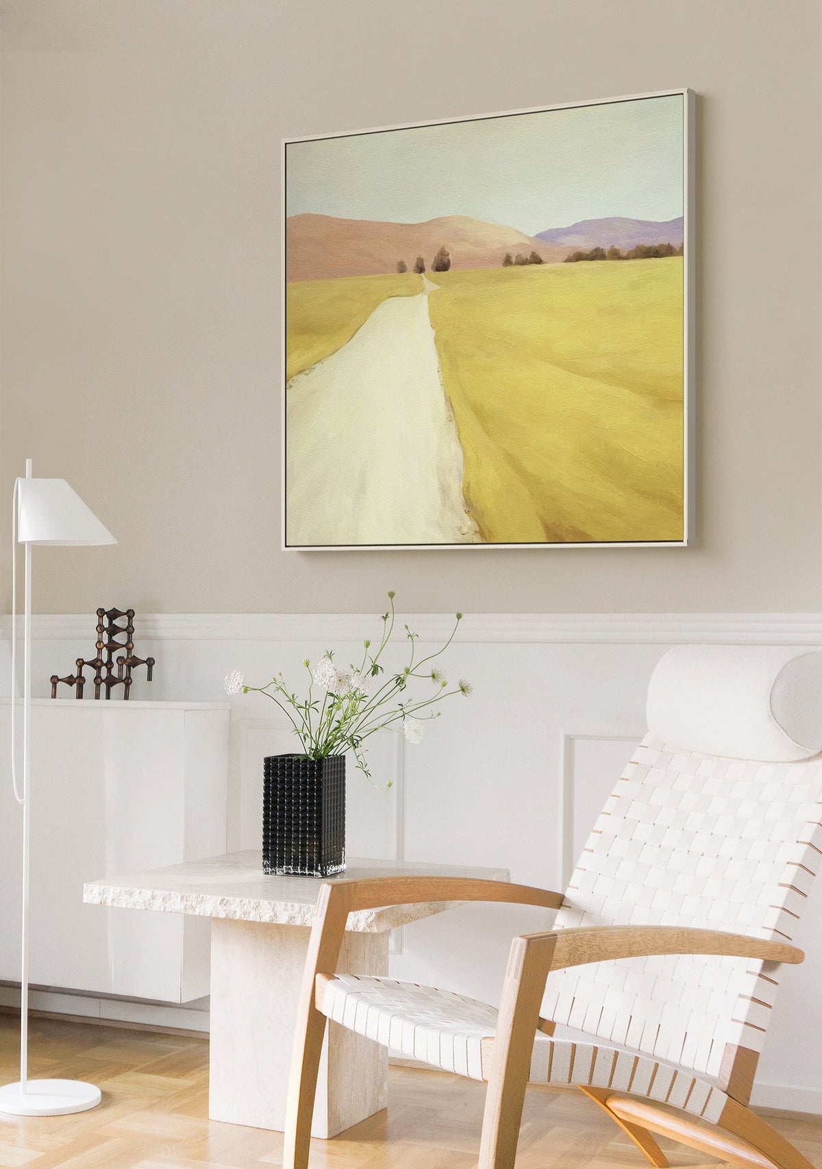 Large Abstract Landscape Oil Painting on Canvas, Original and Hand-painted Landscape Wall Art, Modern Minimalist Nature Art for Living Room