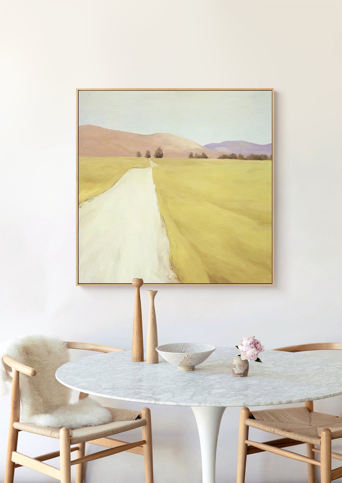 Large Abstract Landscape Oil Painting on Canvas, Original and Hand-painted Landscape Wall Art, Modern Minimalist Nature Art for Living Room