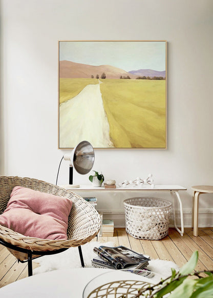 Large Abstract Landscape Oil Painting on Canvas, Original and Hand-painted Landscape Wall Art, Modern Minimalist Nature Art for Living Room