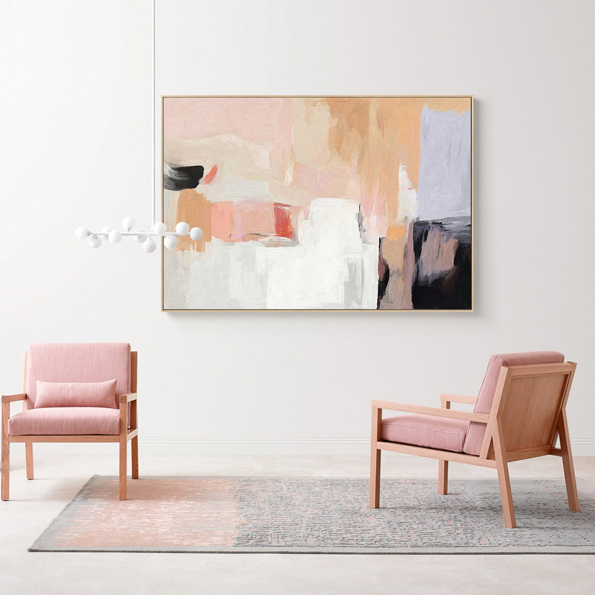 Large Abstract Oil Painting on Canvas, Original Hand-painted Geometric Canvas Wall Art, Modern Textured Wall Art for Living Room, Home Décor