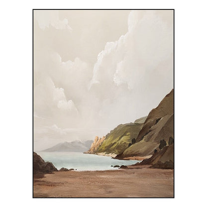 Large Abstract Landscape Oil Painting on Canvas, Hand-painted Mountain and Lake Canvas Wall Art, Modern Nature Wall Art for Living Room