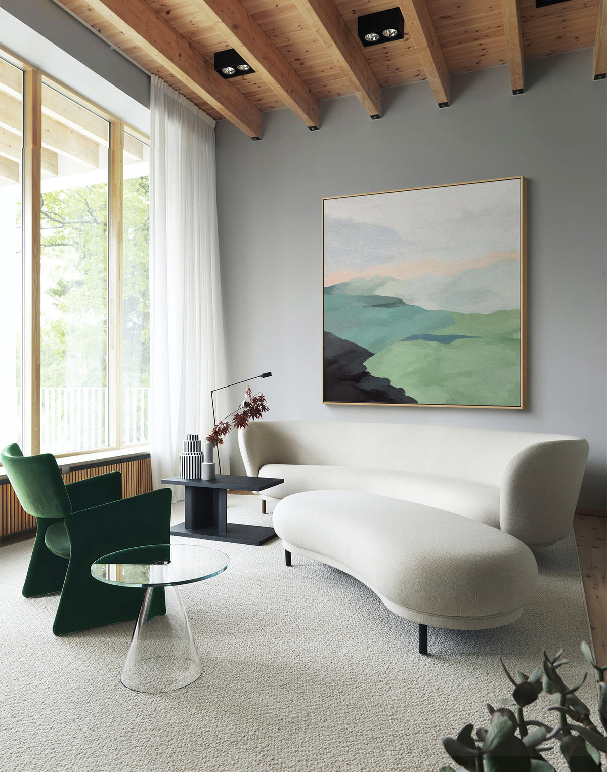 Large Abstract Mountain Canvas Wall Art, Abstract Landscape Oil Painting on Canvas, Modern Minimalist Painting for Living Room,bedroom Decor