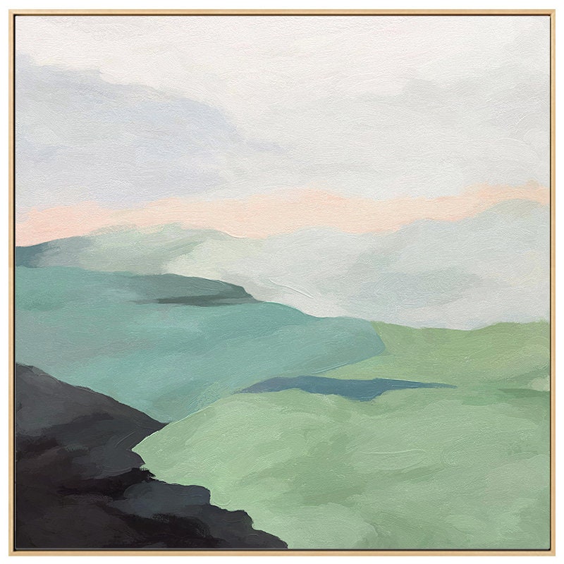 Large Abstract Mountain Canvas Wall Art, Abstract Landscape Oil Painting on Canvas, Modern Minimalist Painting for Living Room,bedroom Decor
