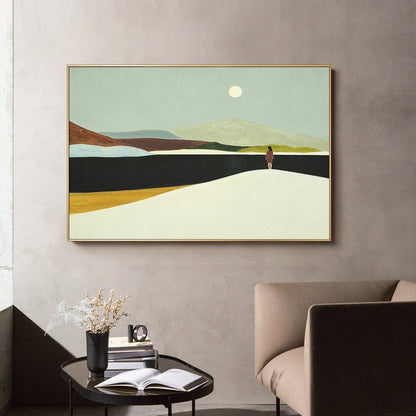 Large Abstract Landscape Oil Painting on Canvas, Hand-painted Landscape Canvas Wall Art,modern Minimalist Nature Art for Living Room Bedroom