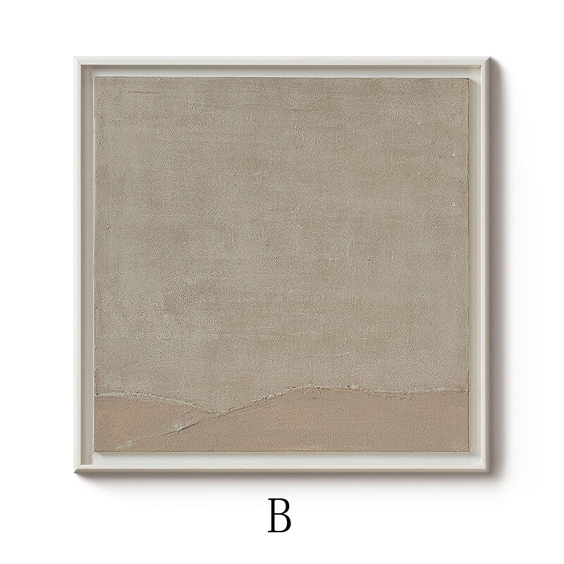 Large Abstract Canvas Wall Art, Original Oil Painting on Canvas, Modern Grey and Beige Minimalist Wall Art for Living Room, Bedroom Decor