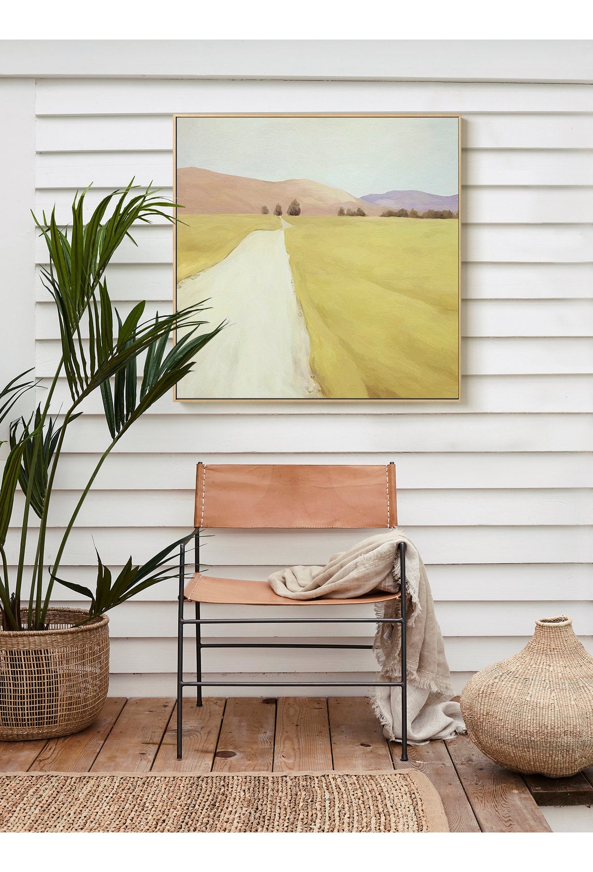 Large Abstract Landscape Oil Painting on Canvas, Original and Hand-painted Landscape Wall Art, Modern Minimalist Nature Art for Living Room