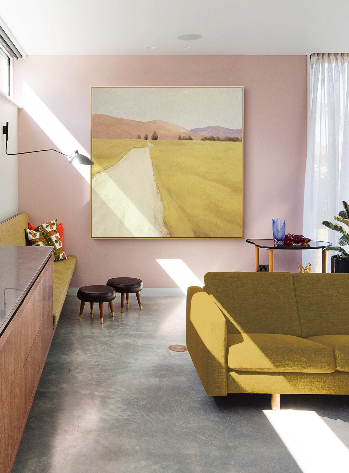 Large Abstract Landscape Oil Painting on Canvas, Original and Hand-painted Landscape Wall Art, Modern Minimalist Nature Art for Living Room