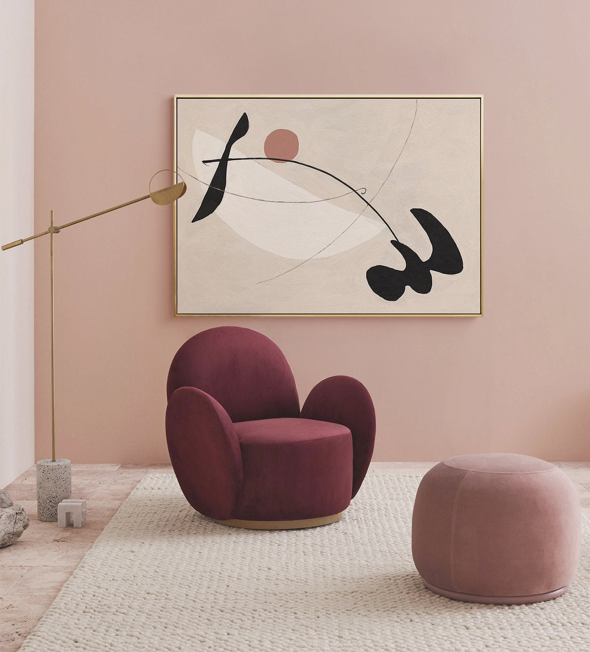 Beige and Black Abstract Canvas Wall Art, Large Original Geometric Acrylic Painting on Canvas, Modern Minimalist Wall Art for Living Room